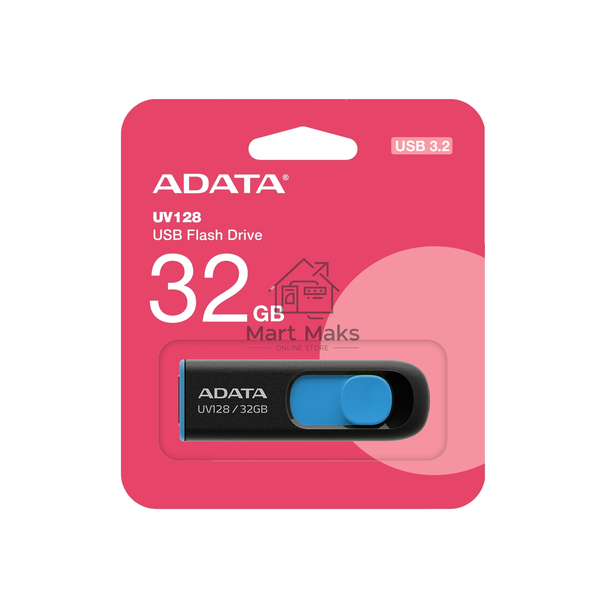 Флешка USB R/W ADATA R/W 32Gb UV128 AUV128-32G-RBE USB3.0 синий/черный