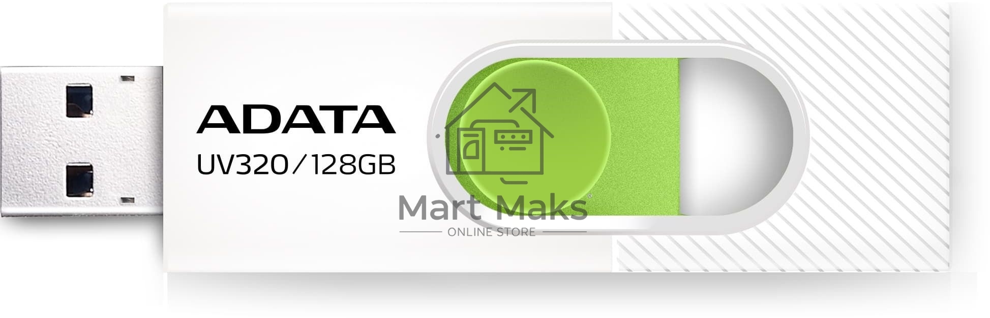 Флешка USB R/W ADATA R/W 128GB USB 3.2 Gen1 AUV320-128G-RWHGN белый/зеленый