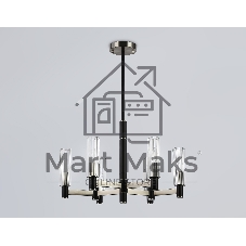 Люстра Ambrella light LH55501/6 SN/BK/CL сатин никель/черный/прозрачный E14*6 max 40W D570*760