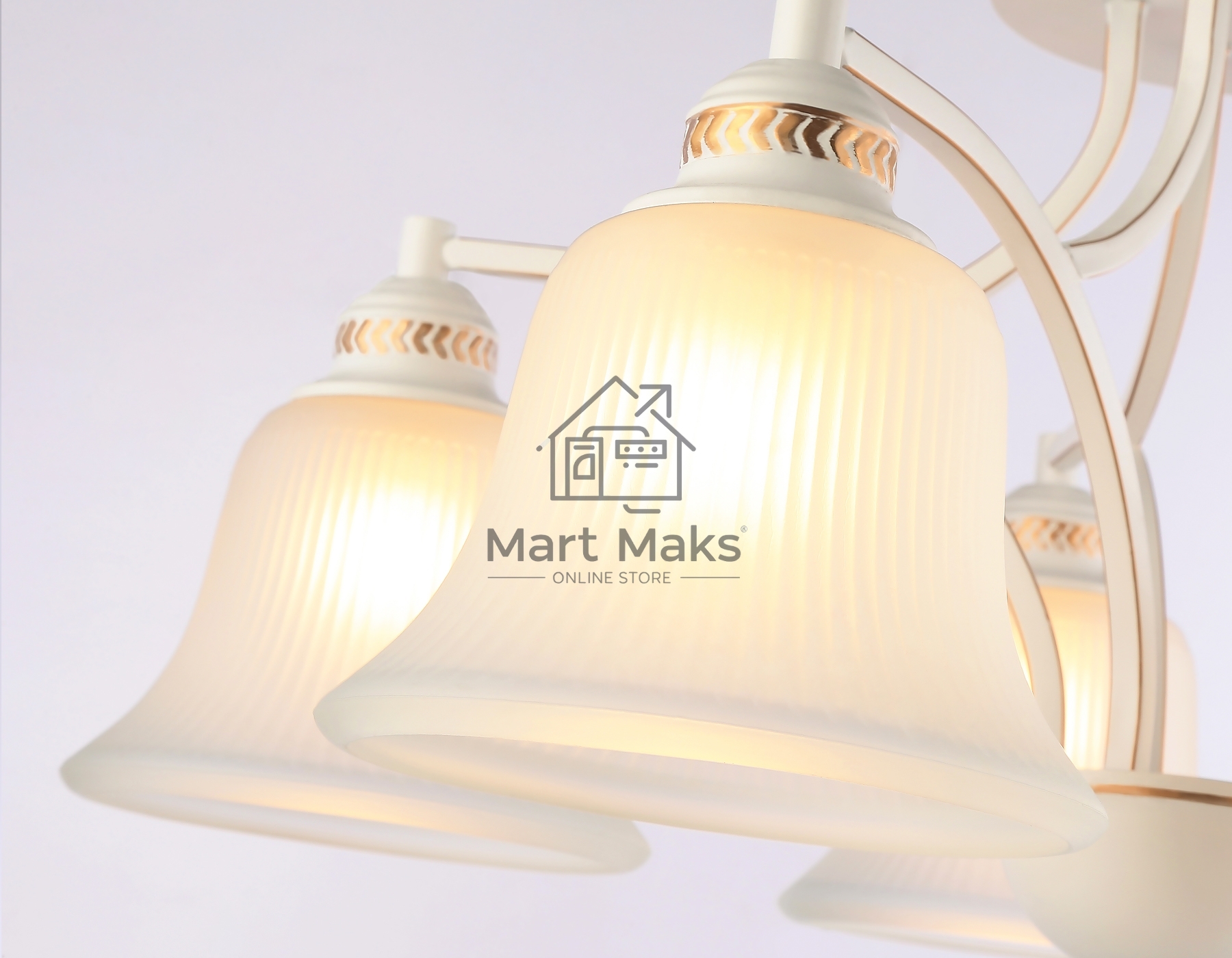 Светильник Ambrella light TR3050/5 WH/GD/FR белый/золото/белый матовый E27/5 max 40W D630*320