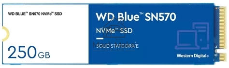 Накопитель SSD WD Blue SN570 WDS250G3B0C, 250Gb, PCIe 3.0 x4, M.2 2280, NVMe, R/W 3300/1200