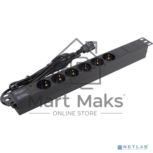 Блок розеток горизонтальный ExeGate ServerPro PDU-19H604 Al-6S-C14-2.5, 19