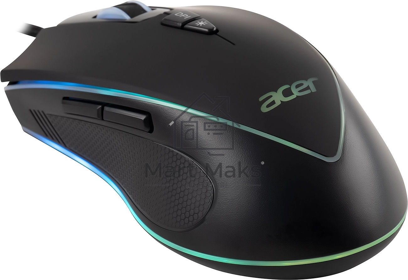 Мышь проводная Acer OMW131 черный, 6400 dpi, USB, кнопки - 7