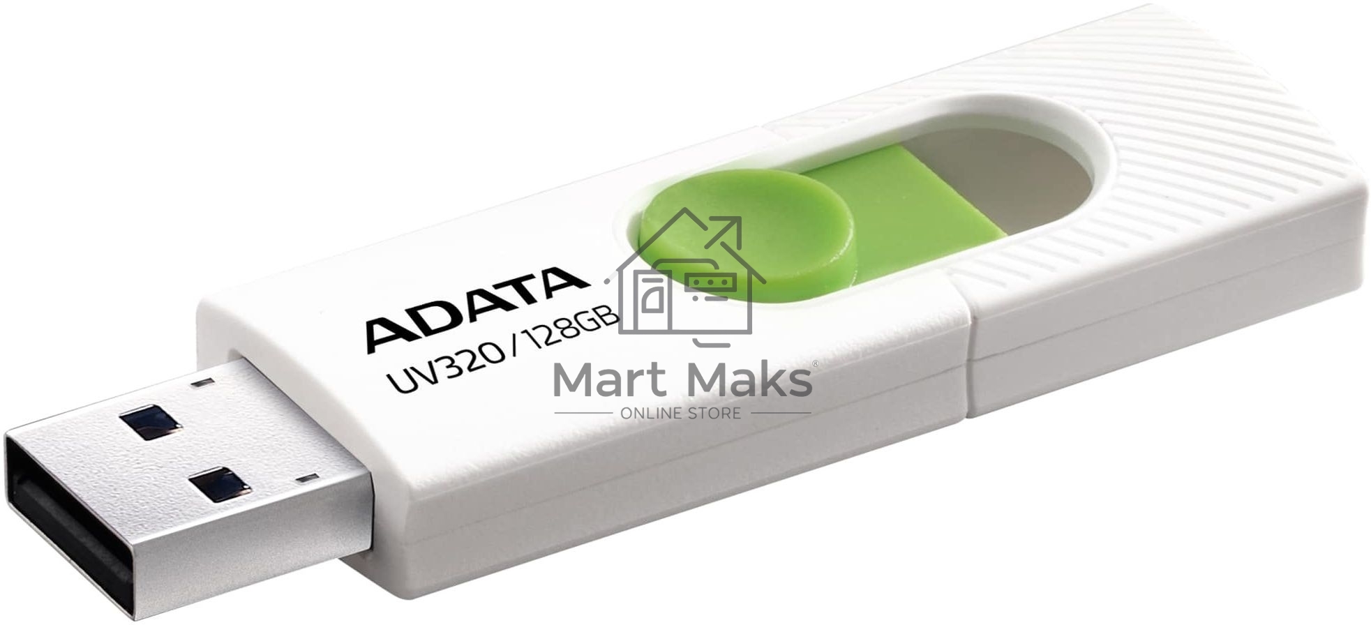 Флешка USB R/W ADATA R/W 128GB USB 3.2 Gen1 AUV320-128G-RWHGN белый/зеленый