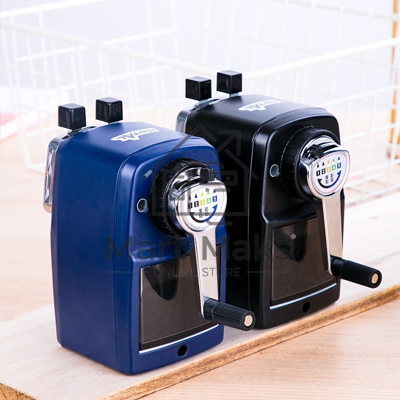 Точилка для карандашей механическая Deli 71156BLUE, 1 отверстие, металл, синий