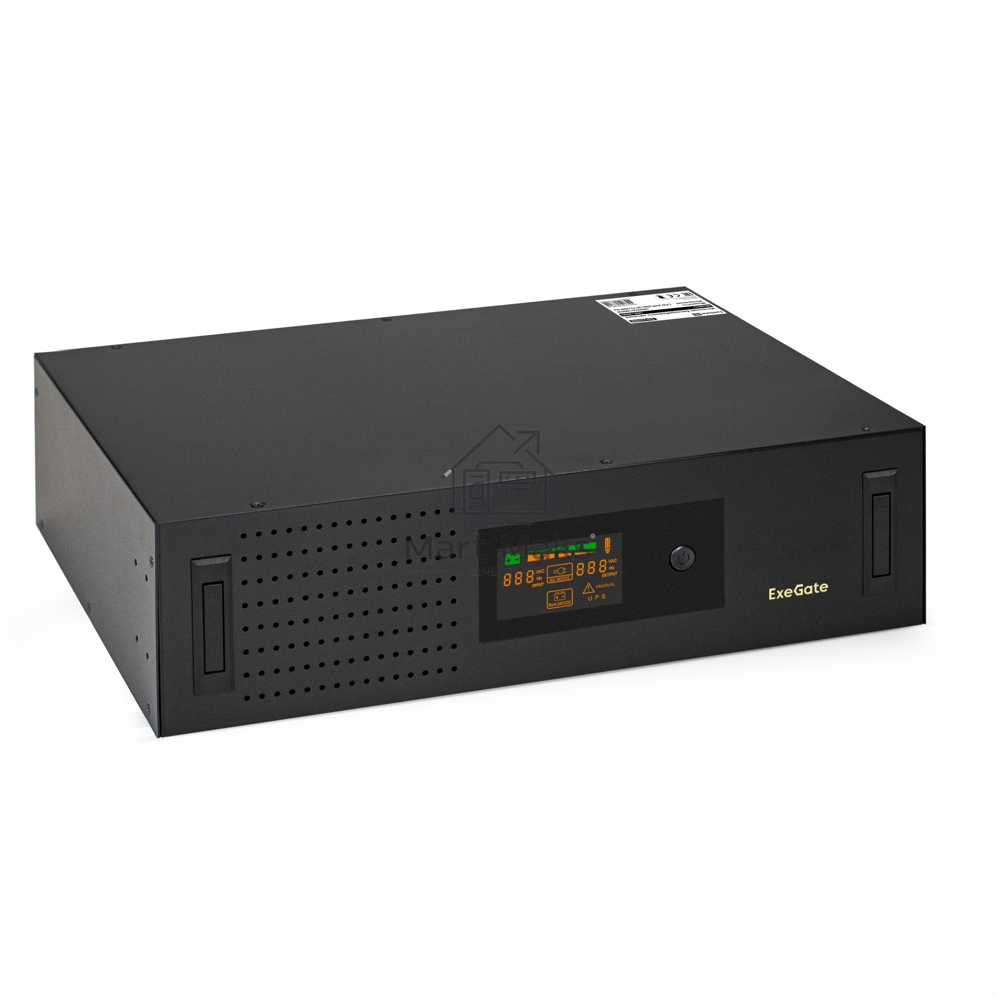 Источник бесперебойного питания ExeGate ServerRM UNL-3000.LCD.AVR.2SH.3C13.USB.3U 3000VA/1800W, Color LCD, AVR, 2*Schuko+3*C13, USB, 3U, установка в стойку, черный