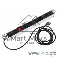 ЦМО Блок розеток Rem-16 с выкл., 9 IEC 60320 C13, 16A, алюм., 19