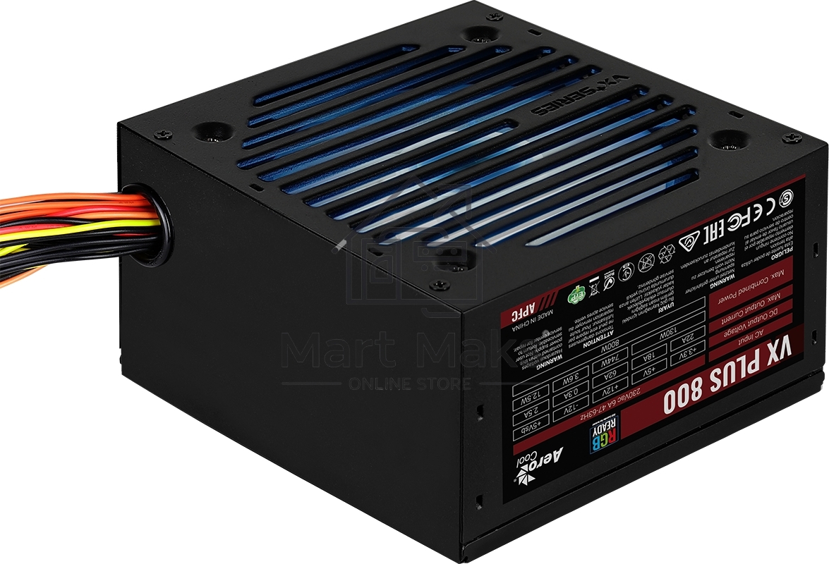 Блок питания Aerocool / Formula VX PLUS 800 RGB, 800Вт, 120мм, черный