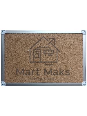 Доска офисная 654006-02 пробковая, 90х120см, 1 секция, 1 рабочая поверхность, алюминиевая рамка, кар