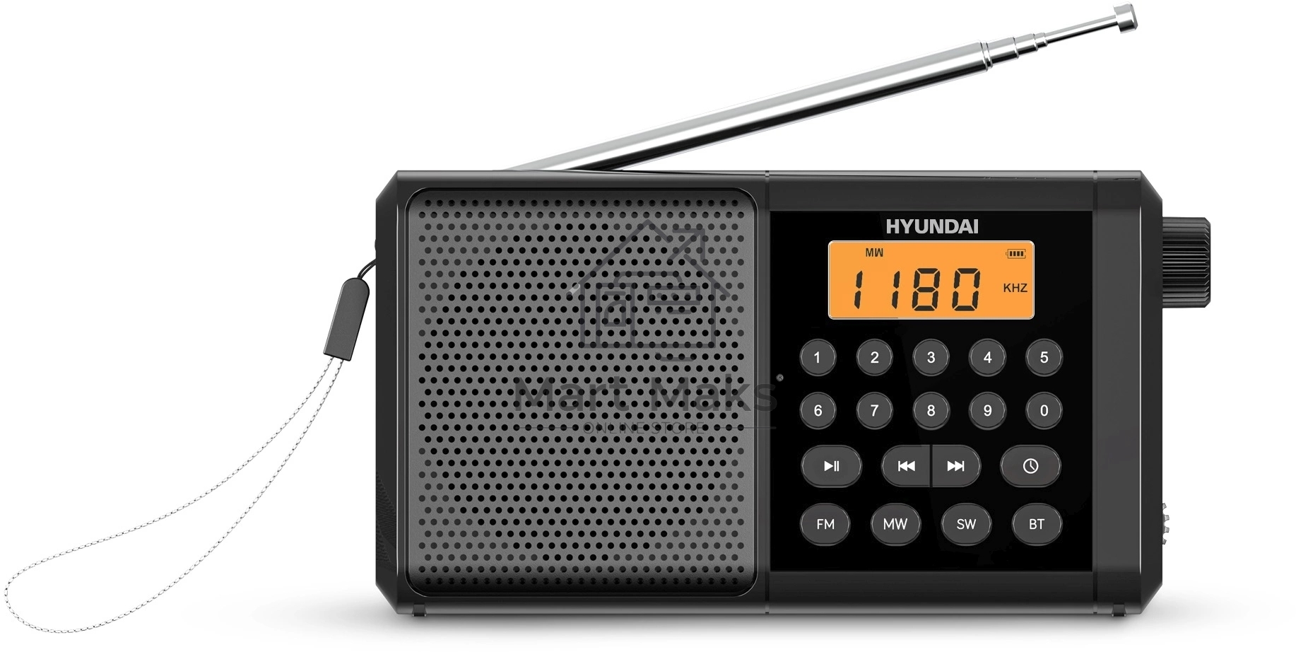 Радиоприемник портативный Hyundai H-PSR115, USB, microSD, черный