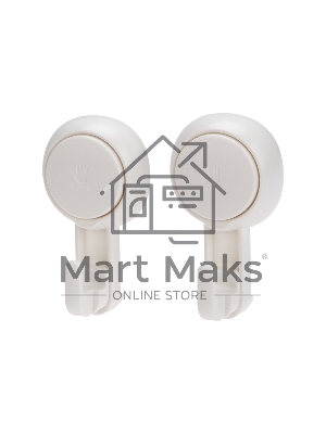 Крючок универсальный на вакуумной присоске, пластик (2 шт/уп) HALSA