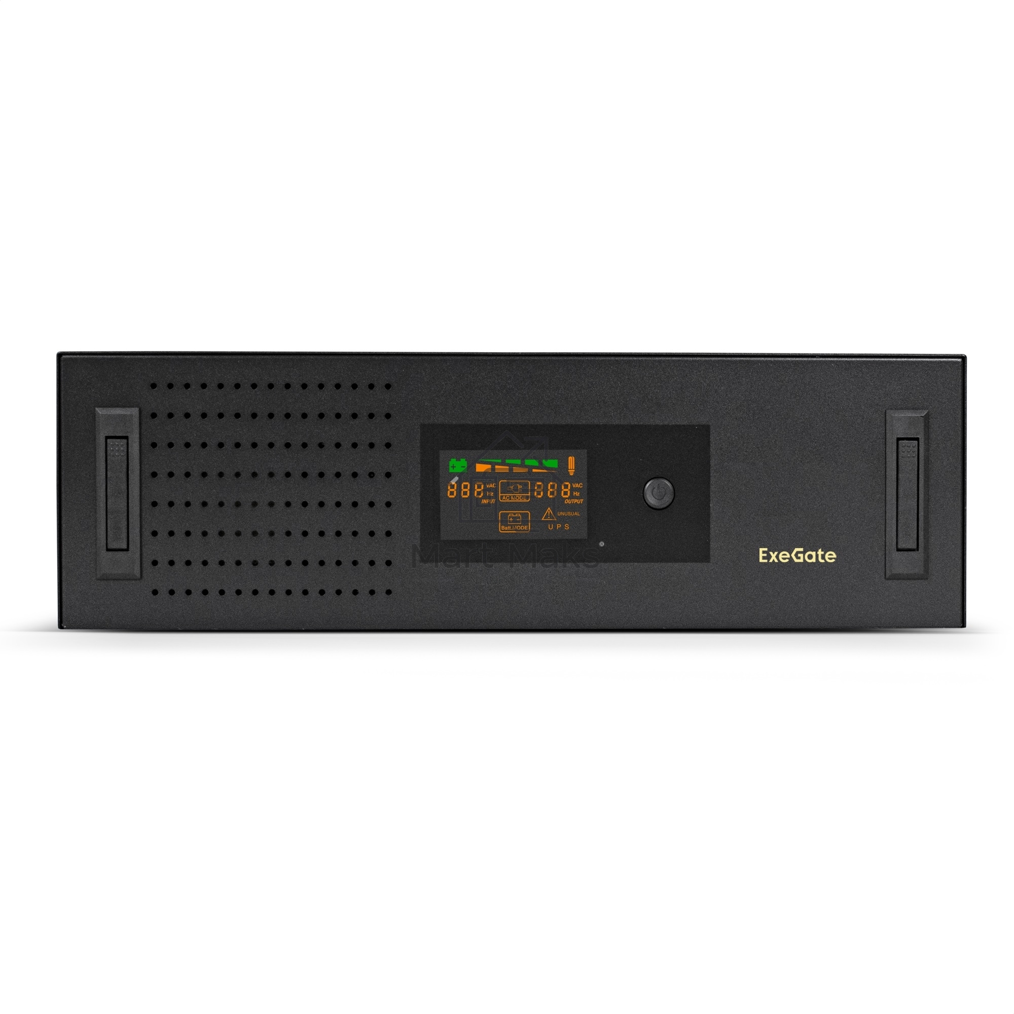 Источник бесперебойного питания ExeGate ServerRM UNL-3000.LCD.AVR.2SH.3C13.USB.3U 3000VA/1800W, Color LCD, AVR, 2*Schuko+3*C13, USB, 3U, установка в стойку, черный