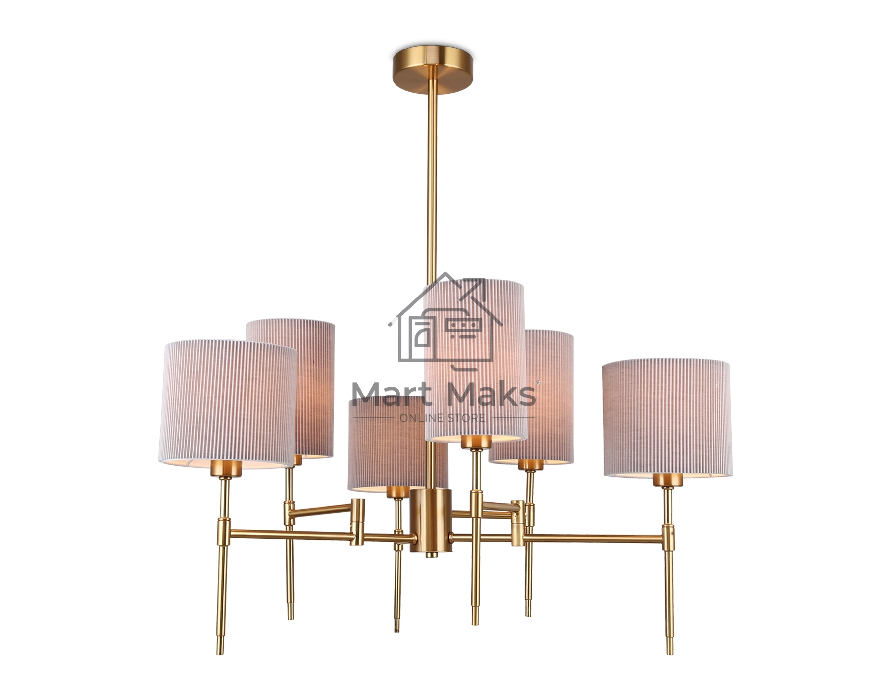 Люстра Ambrella light LH72381/6 BS/GR латунь/серый E14*6 max 40W D690*705
