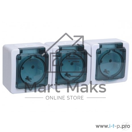 Розетка силовая Iek ERMP32-K03-16-54-EC РСб23-3-ГПБд роз 3м с з/к о/у IP54 (дымчатый) ГЕРМЕС PLUS