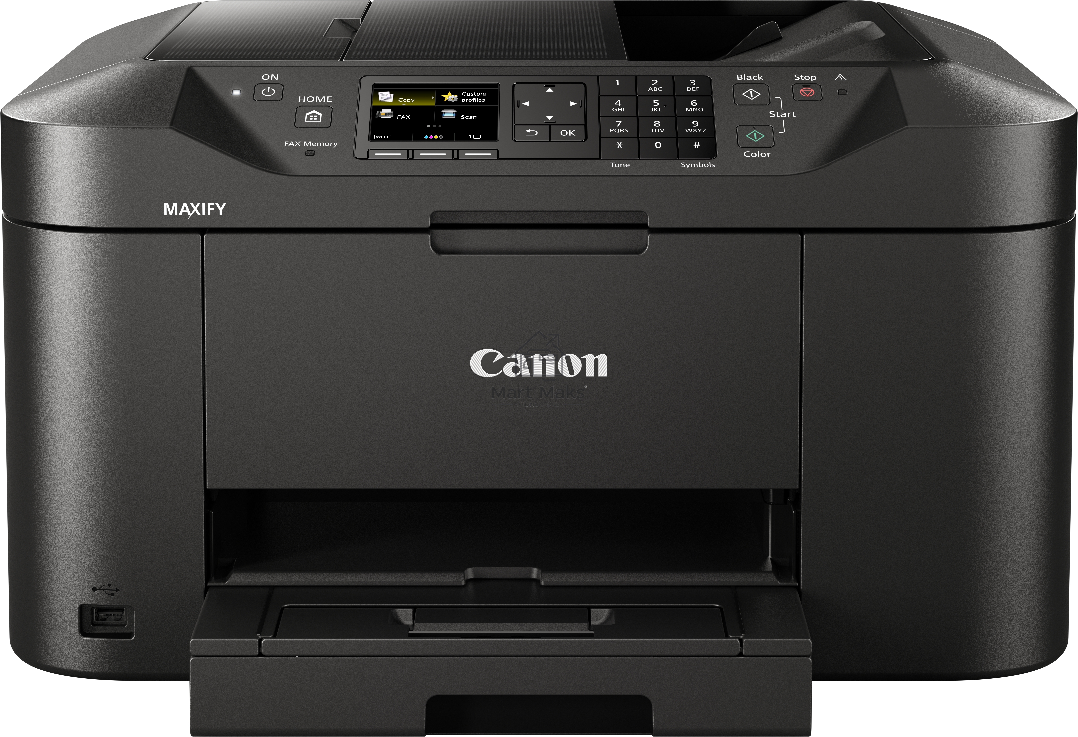 МФУ струйный Canon MAXIFY MB2140 (0959C007), А4, цветная, печ. 19 стр/мин. (ч/б) 13 стр/мин. (цветн.), скан. до 18 стр/мин. (ч/б) 15 стр/мин (цветн), 600 x 1200 dpi (принтер), 1200x1200dpi (сканер), USB, Wi-Fi