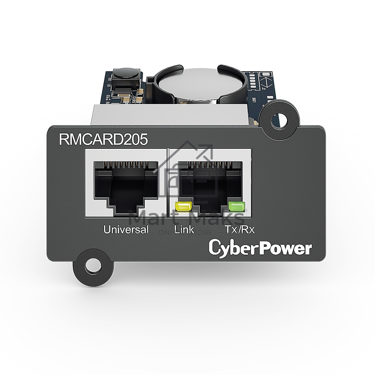 Карта удаленного управления CyberPower SNMP для источника бесперебойного питания серий OL, OLS, PR, OR, ПО PowerPanel® Business Edition, совместимость с ENVIROSENSOR, 0.15х0.15х0.07м., 0.2кг. Remote management SNMP card for OL, OLS, PR, OR series UPSs, Po