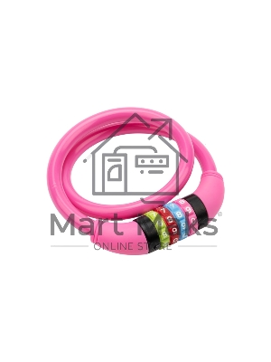 Тросовый кодовый замок взломостойкий для велосипедов и колясок Четыре сезона 65 см розовый 79-0264