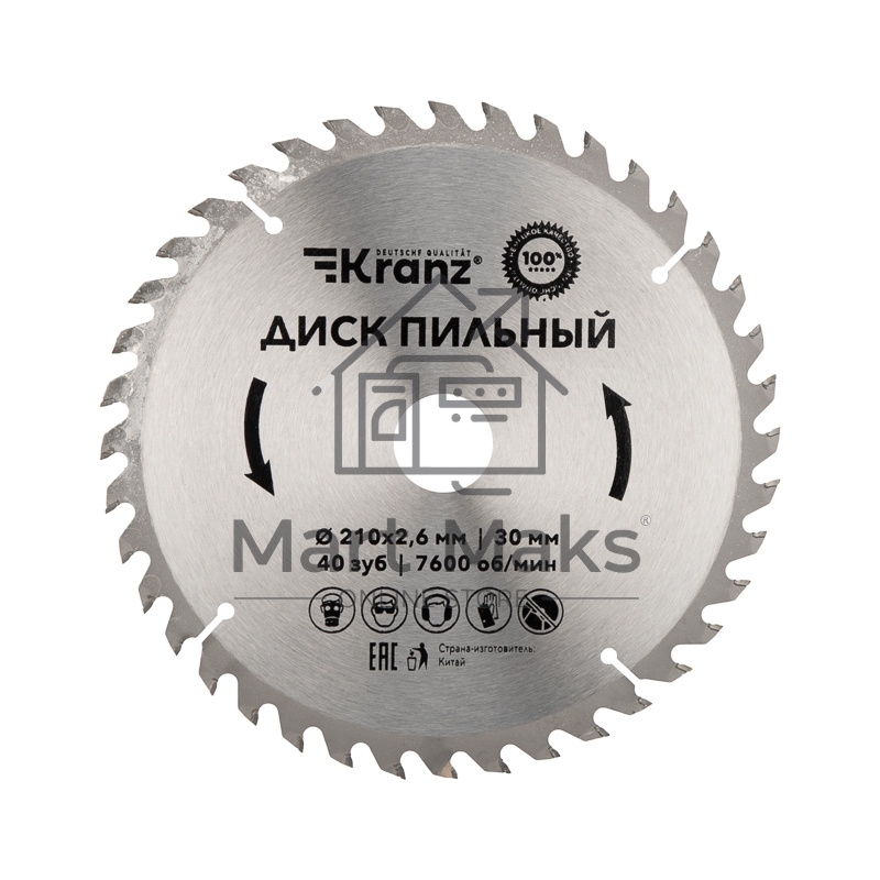 Диск пильный 210 мм х 40 зуб х 30 мм Kranz