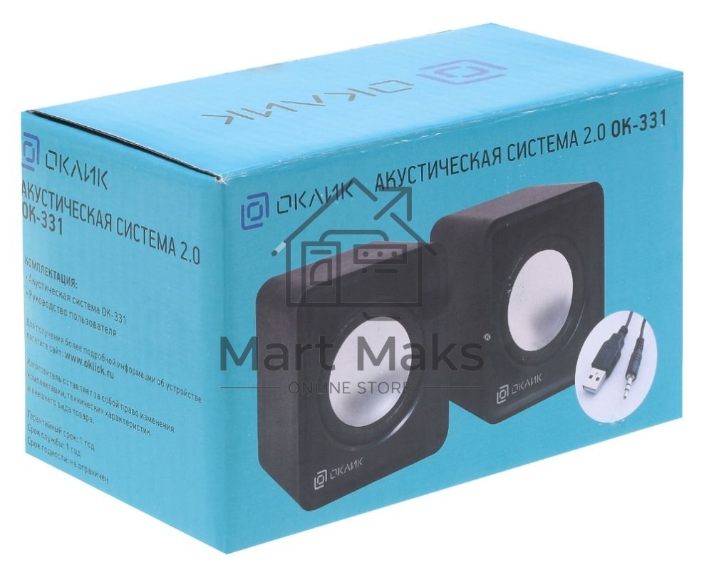Колонки Oklick OK-331 2.0 черный 6Вт