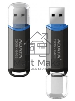 Флешка USB ADATA Classic C906 (AC906-64G-RBK), 64Gb, USB 2.0, R/W 15/5, черный/синий