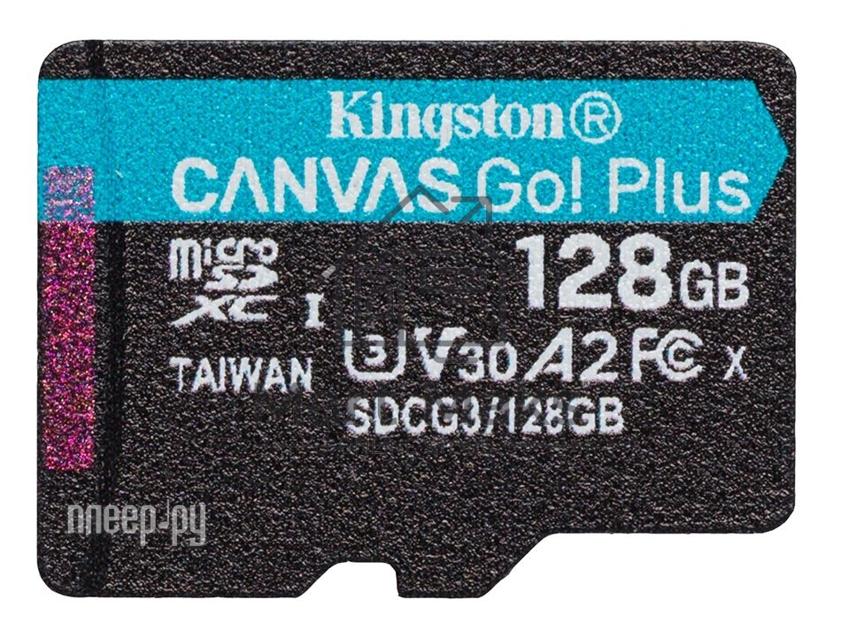 Флеш карта Kingston 128GB microSDXC Canvas Go Plus 170R A2 U3 V30 Single Pack w/o ADP EAN: 740617301243