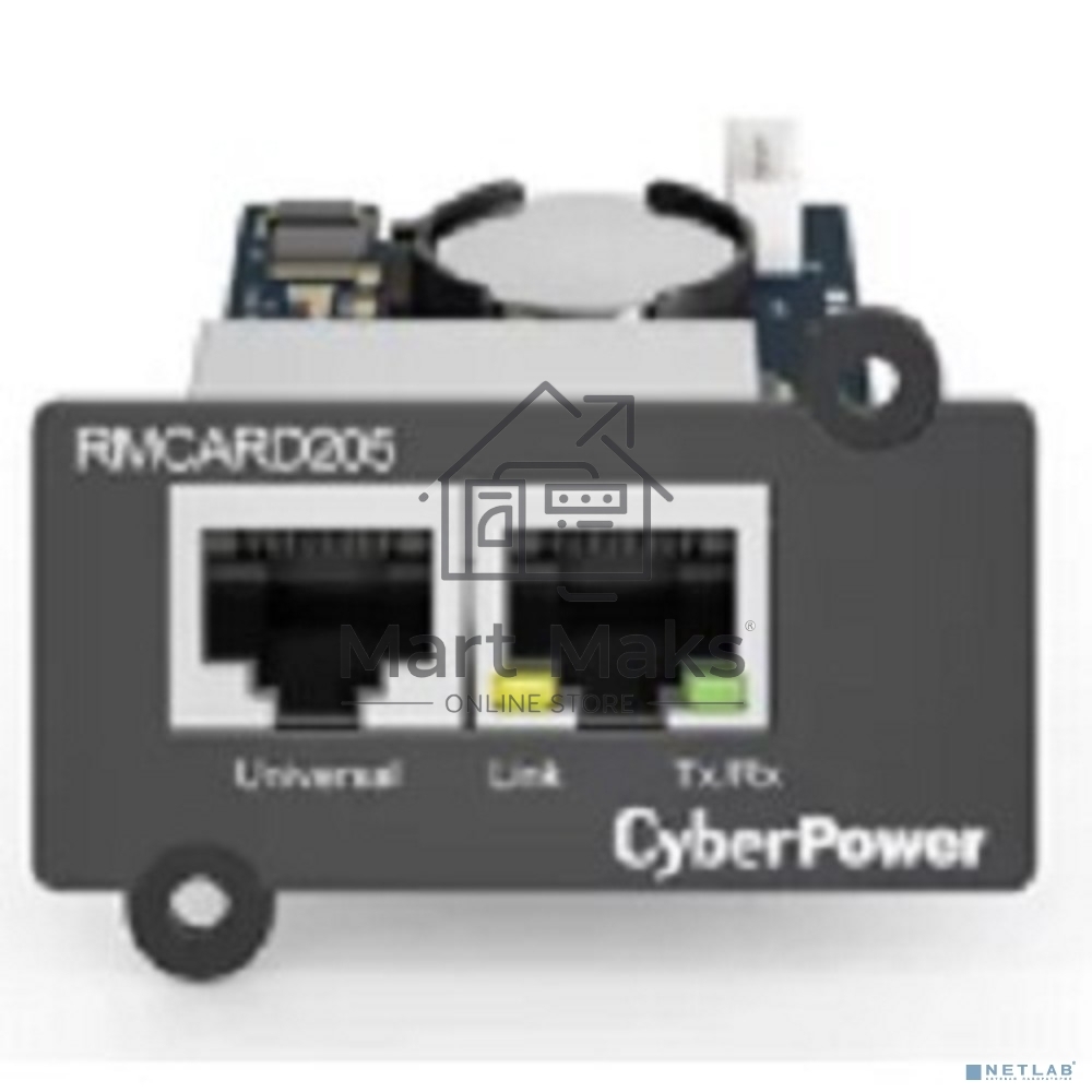 Карта удаленного управления CyberPower SNMP для источника бесперебойного питания серий OL, OLS, PR, OR, ПО PowerPanel® Business Edition, совместимость с ENVIROSENSOR, 0.15х0.15х0.07м., 0.2кг. Remote management SNMP card for OL, OLS, PR, OR series UPSs, Po