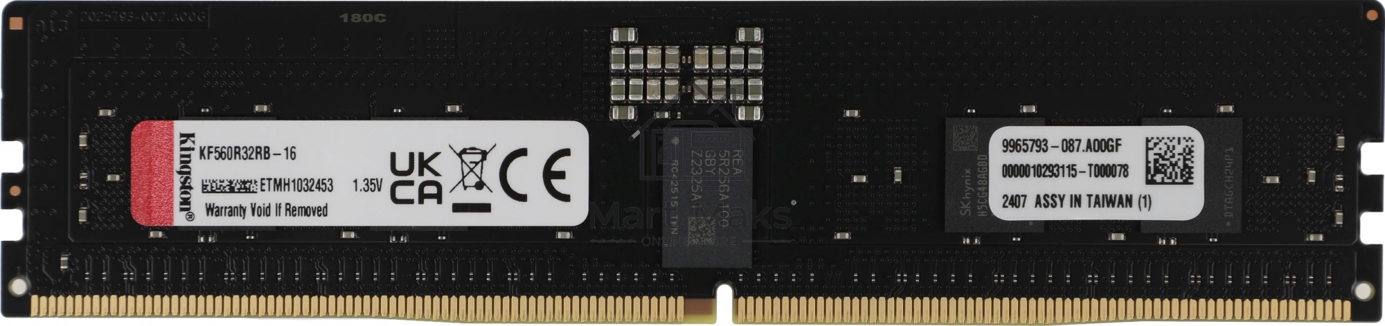 Оперативная память Kingston Fury Renegade Pro Black, DDR5, 16GB (1x16GB), 6000 MHz, CL32, ECC, RDIMM