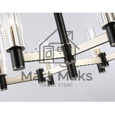 Люстра Ambrella light LH55501/6 SN/BK/CL сатин никель/черный/прозрачный E14*6 max 40W D570*760