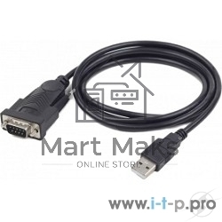 Конвертер USB->SERIAL Cablexpert UAS-DB9M-02 AM/DB9M, 1,5 м, PL2303TA, WinXP-Win8, черный, пакет