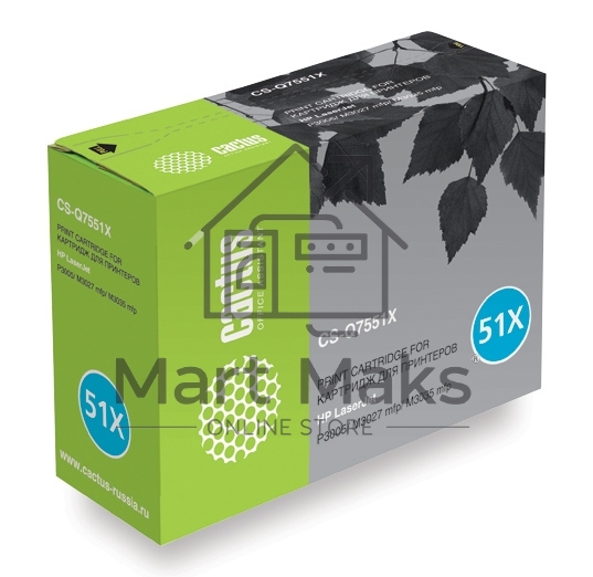 Картридж лазерный Cactus CS-Q7551XS черный (13000 стр.) для HP Laser Jet P3005/M3027/M3035