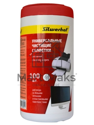 Салфетки Silwerhof 671213 универсальные туба 100шт влажных