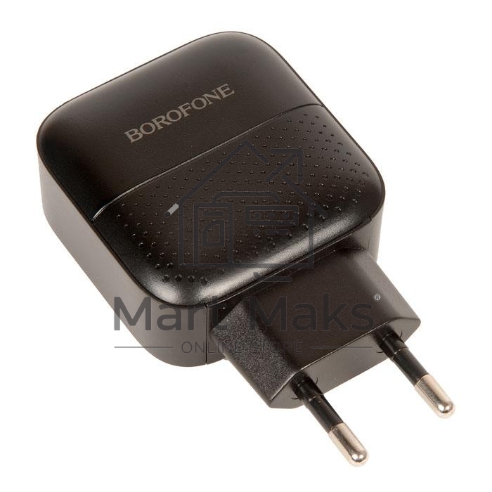 Зарядное устройство BOROFONE BA46A Premium, один порт USB, один порт Type-C, PD, 18W, 5V, 3.0A, черный