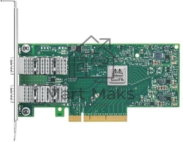 Сетевая карта ConnectX-4 Lx EN network interface card, 25GbE dual-port SFP28, PCIe3.0 x8, tall bracket, SR-IOV, TCP/UDP, MPLS, VxLAN, NVGRE, GENEVE, iSER, NFS RDMA, SMB Direct, ROHS R6