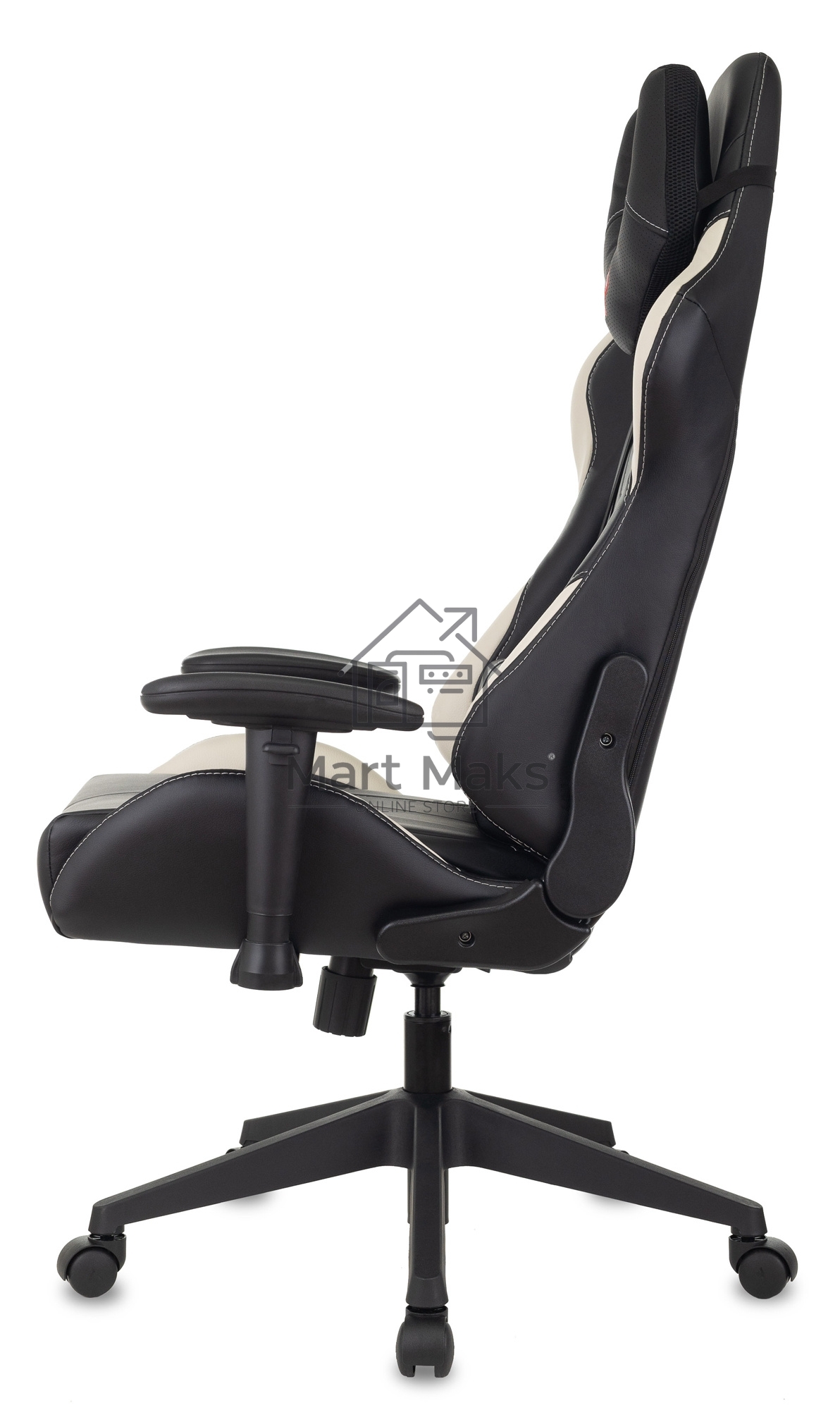 Кресло игровое Бюрократ VIKING 5 AERO WHITE черный/белый искусственная кожа
