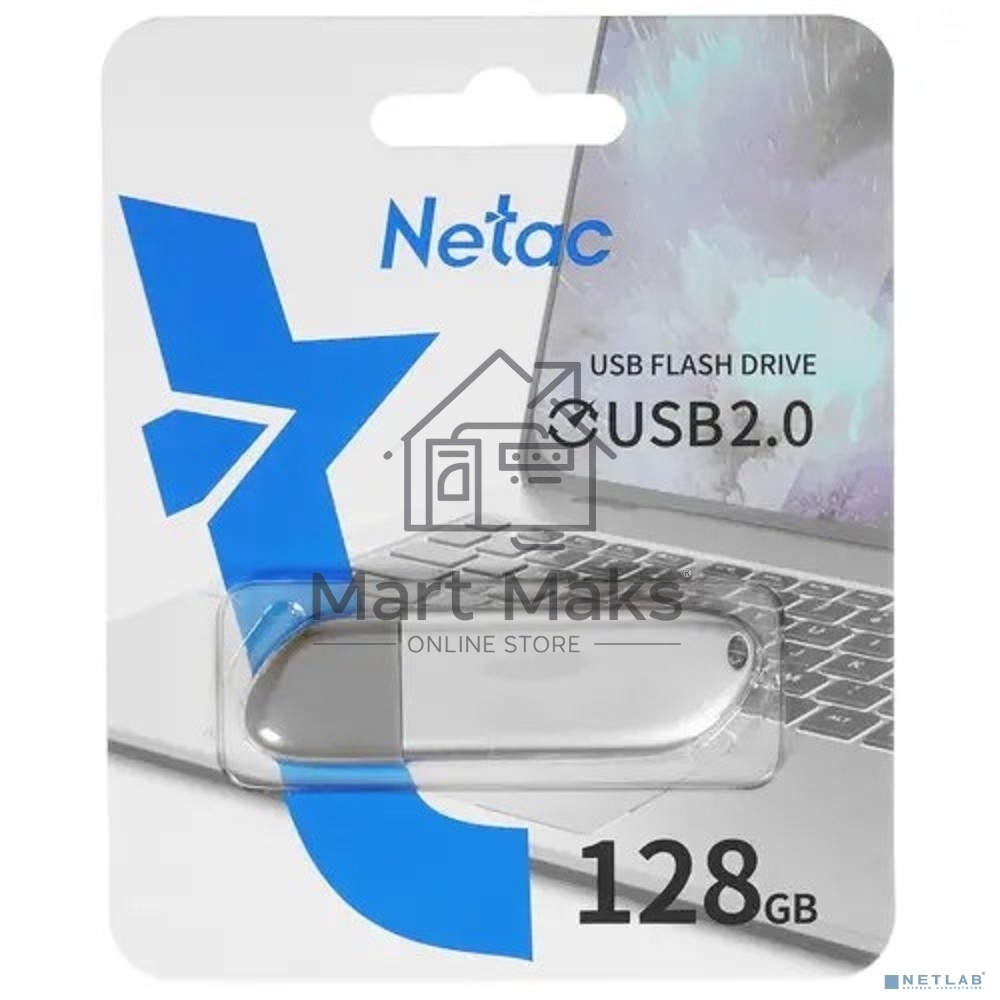 Флешка USB R/W R/W Netac U352 128Gb <NT03U352N-128G-20PN>, USB2.0, с колпачком, металлическая