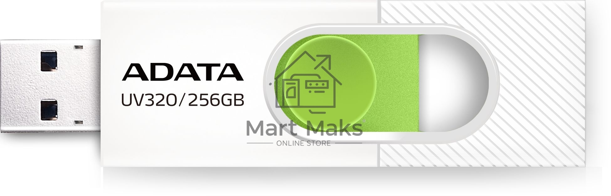Флешка USB ADATA R/W 256GB USB 3.2 Gen1 AUV320-256G-RWHGN White/Green