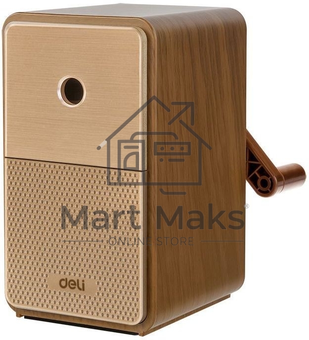 Точилка для карандашей механическая Deli 71160Brown, 1 отверстие, пластик, коричневый