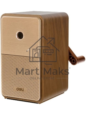 Точилка для карандашей механическая Deli 71160Brown, 1 отверстие, пластик, коричневый