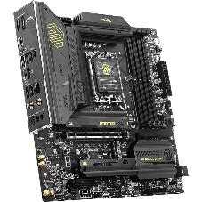 Материнская плата MSI MAG B860M MORTAR WIFI, LGA 1851, Intel B860, 4xDDR5 (до 256 ГБ), 4xSATA, 3xM.2 (1xPCIe 5.0, 2xPCIe 4.0), 1xPCIe 5.0 x16, 1xPCIe 4.0 x4, 1xHDMI, 1xDP, 1x5Gb LAN, Wi-Fi 7, Bluetooth 5.4, 1xUSB-C 40Gbps (Thunderbolt 4), 1xUSB-C 10Gbps, 3xUSB-A 10Gbps, 4xUSB-A 2.0, 3x3.5 мм + S/PDIF оптический, 7.1, чёрный, mATX