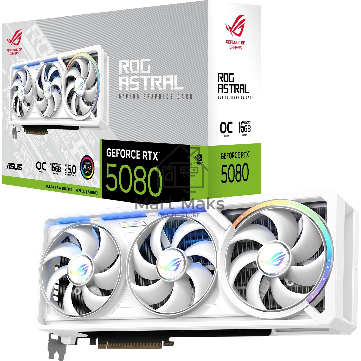 Видеокарта ASUS ROG-ASTRAL-RTX5080-O16G-WHITE белый
