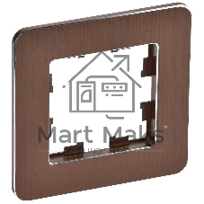 Рамка 1-мест. РУ-1-1-Бр RE AL IEK BRITE DECOR Коричневый металл скругл.угол
