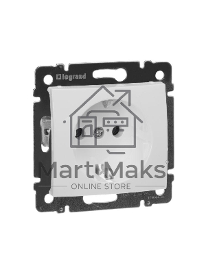 Розетка электрическая Valena с заземлением (белая)