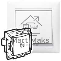 Переключатель на 2 направления с подсветкой, белый Valena Classic DIY