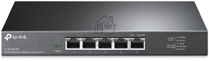 Коммутатор TP-Link 5-Port 2.5G Multi-Gigabit Desktop Switch, 5 × 2.5 G RJ45 Ports, Desktop Steel Case, Silent, Plug and Play, Wall mount.