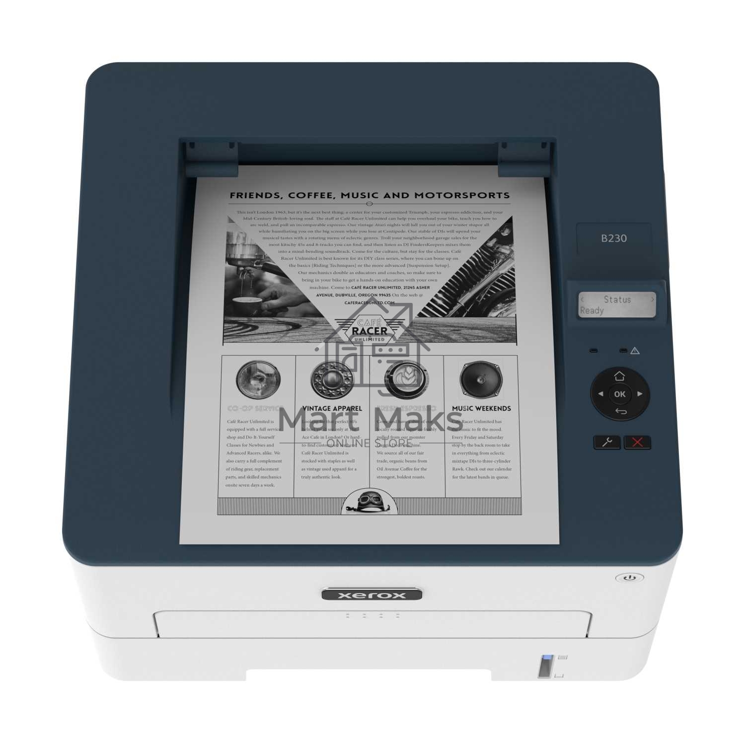 Принтер лазерный Xerox B230 (B230V_DNI), A4, ч/б, печ. до 34 стр/мин., 600 x 600 dpi, USB, RJ-45, Wi-Fi