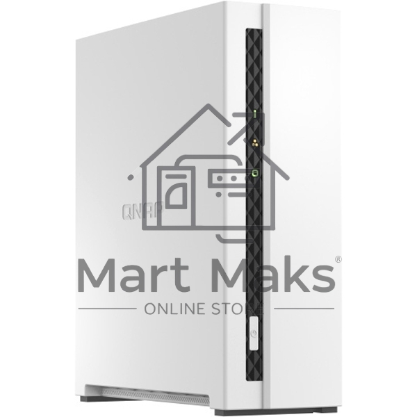 Сетевое хранилище SMB QNAP TS-133 NAS 1 HDD tray. ARM 4-core Cortex-A55 1.8GHz, ram 2 GB (max), 1x1GbE, 1xUSB 2.0 port,1xUSB 3.2 Gen 1