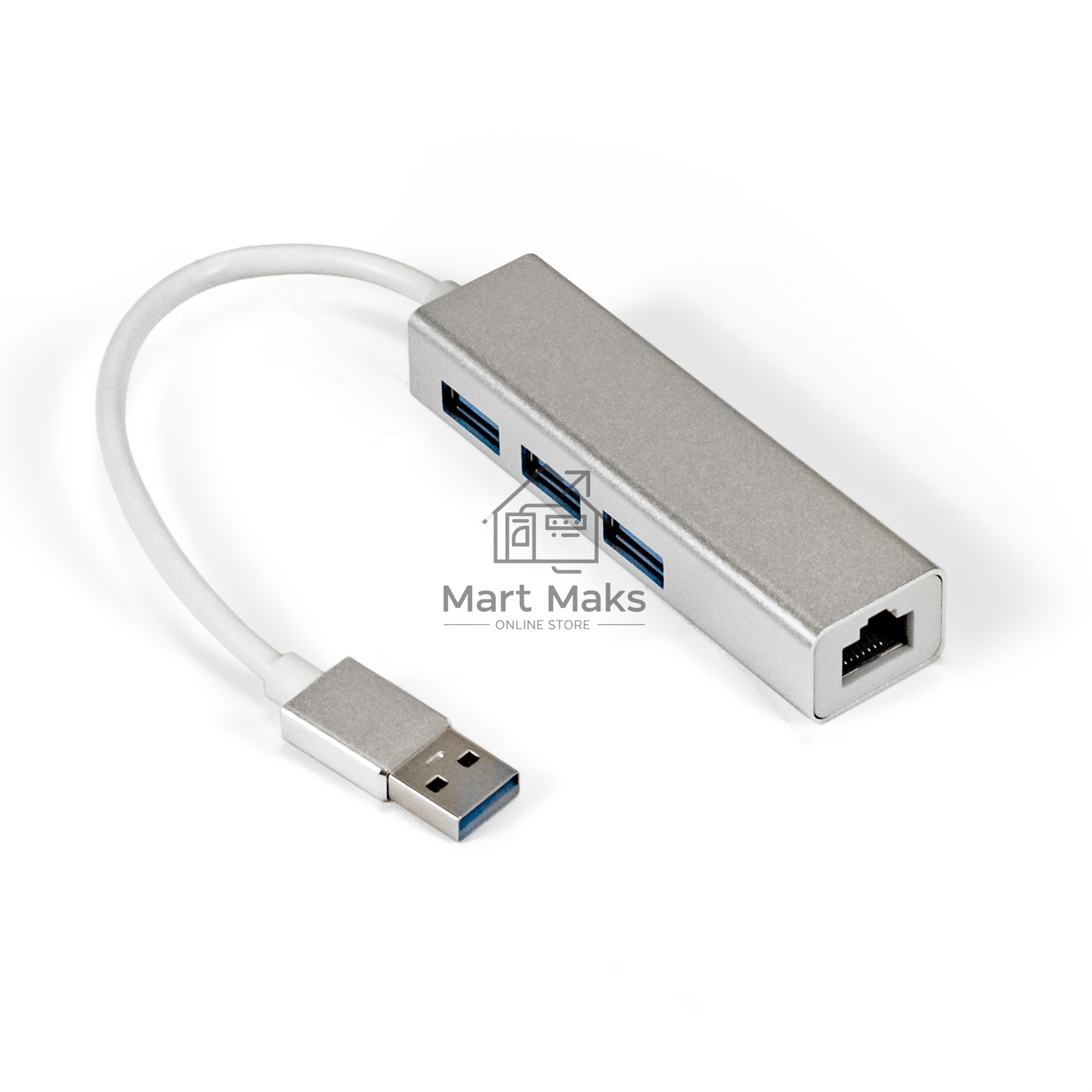 Кабель-адаптер ExeGate EXE-77U3T-45 (USB3.0 --> 3xUSB3.0 + 1xRJ45 UTP 1000Mbps RLT8153)