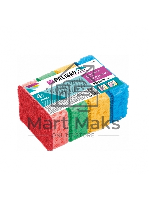 Губки для посуды Coral, 95x64x36 мм, 4 шт., HomePalisad
