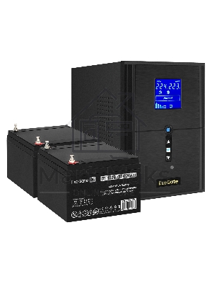 Комплект Источник бесперебойного питания EX295989RUS + батарея 26Aч EX282970RUS 2шт (инвертор, синус, для котла) ExeGate SineTower SZ-2000.LCD.AVR.3SH.1C13.USB 2000VA/1600W, чистый синусоида, LCD дисплей, AVR, 3*Schuko+1*C13, USB, линейно-интерактивный, ч