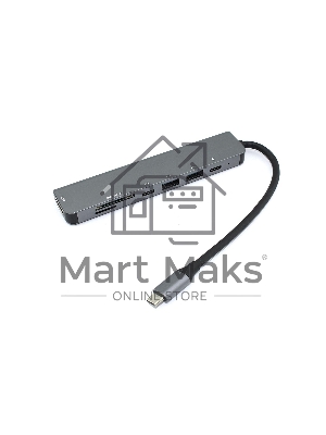 Адаптер Type C на HDMI, PD+, USB 3.0*2 + SD/TF для MacBook, серебро